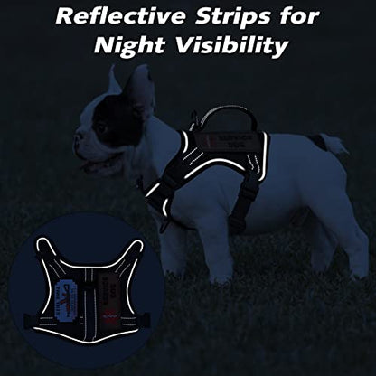 Tactical XS Dog Harness, Military Service Dog Vest with Vertical Handle, No Pull Outdoor Training Small Puppy Vest Chihuahua Harness (Black, XS) - color: Black
