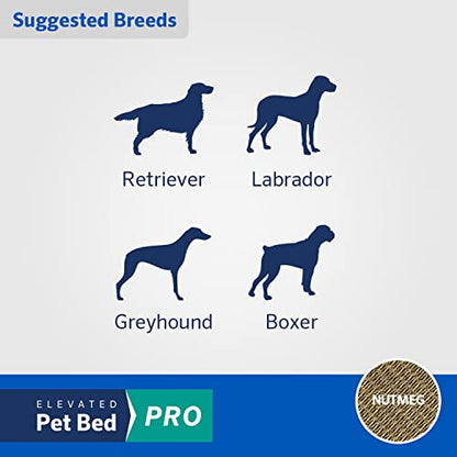 Coolaroo Pro Elevated Dog Bed - Low-Profile Access, Moisture-Resistant Cover, Breathable Fabric & Tool-Free Setup, Nutmeg, Standard - color: Nutmeg, size: Standard