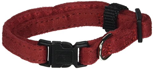 Dogline 3/8 x 7 to 11" Comfort Microfiber Soft Padded Pet Puppy Dog Collar, X-Small, Red - color: Red, size: W 3/8" L 7"-11"