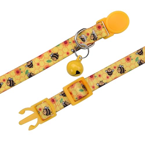 Cat Collar Breakaway with Bells, 3 Pack Girl Boy Pet Cat Collar with Bohemia Floral Tribal Geometric Patterns, Adjustable 7.5-12 Inch, with Safety Buckle for Kitten Cat(Set C) - color: Set C