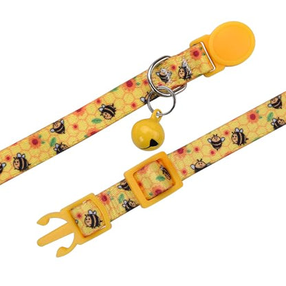 Cat Collar Breakaway with Bells, 3 Pack Girl Boy Pet Cat Collar with Bohemia Floral Tribal Geometric Patterns, Adjustable 7.5-12 Inch, with Safety Buckle for Kitten Cat(Set C) - color: Set C