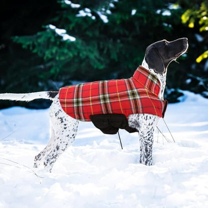Kuoser Warm Dog Coat, Waterproof Dog Jacket for Extra Large Dogs, Adjustable Durable XL Doggie Winter Coat Reversible Cozy Puppy Cold Weather Apparel from Small to Large Breed, Bright Red XL - color: Bright Red, size: X-Large (Pack of 1)