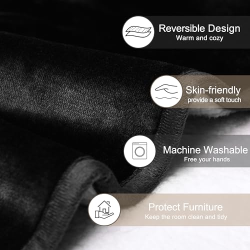 gogobunny Waterproof Bed Blanket, Reversible Sherpa Fleece Throw Blanket for Dog Puppy Cat, Furniture Cover Protects Bed Couch Sofa from Liquid Pee and Pet Fur (Black, 25x35 inches) - color: Black, size: 25x35 inches