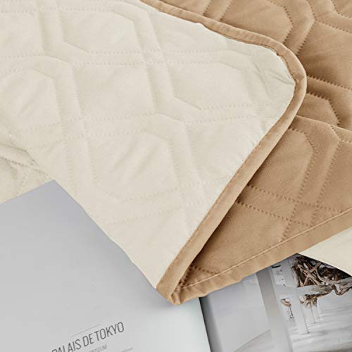 Ameritex Waterproof Dog Bed Cover Pet Blanket for Furniture Bed Couch Sofa Reversible - color: Sand+beige, size: 30x53 Inch (Pack of 1)