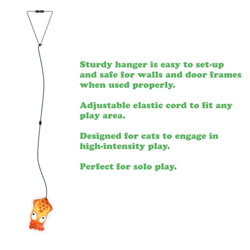 Meowijuana Purrfect Pairing Jump 'n' Jamb Squid Door Hanging Cat Toy and Get Tangled Octopus | Refillable Interactive Catnip Toy | Includes Potent Catnip Grown in North America - color: Squid & Octopus Toy