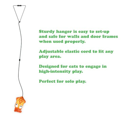 Meowijuana Purrfect Pairing Jump 'n' Jamb Squid Door Hanging Cat Toy and Get Tangled Octopus | Refillable Interactive Catnip Toy | Includes Potent Catnip Grown in North America - color: Squid & Octopus Toy