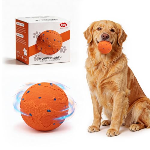 Interactive Dog Ball, Pet Toys Balls Automatic Moving & Bouncing Toy for Small Medium Large Dogs, Solid E-TPU & IPX7 Waterproof, Active Rolling Puppy Toy for Exercise and Boredom Relief(Orange) - color: Orange, size: Round