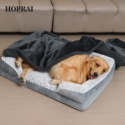 Dog Blanket, Waterproof Reversible Sherpa Fleece Throw Blanket, Furniture Cover for Bed, Couch, Sofa Protection from Liquid Pee and Pet Fur of Puppy, Cat (Gray M39*57inches) - color: Gray, size: 39*57
