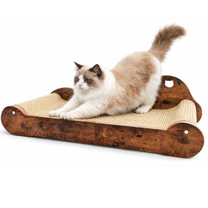 Upgraded Sisal Cat Scratcher Bed，28" Cozy Cat Couch Lounger for Indoor Cats, Long Heavy Duty Scratch Pad for Big Cats up to 40lbs, Modern Furniture Protector