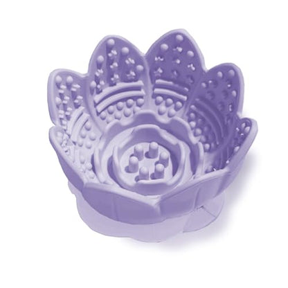 Dog Lick Bowl,Anxiety Relief Slow Feeder Dog Lick Mat Treat Dispenser, Non-Slip Licking Bowl Enrichment Toys for Small Medium Breeds Dogs (Purple, 12x12x7.6CM) - color: Purple