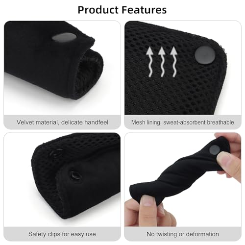 2PCS Dog Leash Grip Handle Sleeve - Leash Wrap - Soft Velvet & Polyester Mesh Ensure Comfortable Grip - Dog Leashes/Box/Bag Handle Cover Protection Pads(Black) - color: Black