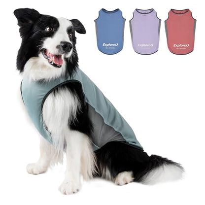 Dog Shirt, Cooling Vest Lightweight Breathable, Dog T-Shirts All-Season UV Protection Pet Clothes Quick Dry Soft Stretchy Pet Shirt Vest for Small Medium Large Dogs (Misty Glade 1PC, Large) - color: Misty Glade, size: Large (44-55lbs)