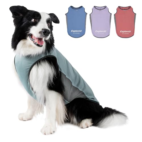 Dog Shirt, Cooling Vest Lightweight Breathable, Dog T-Shirts All-Season UV Protection Pet Clothes Quick Dry Soft Stretchy Pet Shirt Vest for Small Medium Large Dogs (Misty Glade 1PC, Small) - color: Misty Glade, size: Small (18-24lbs)