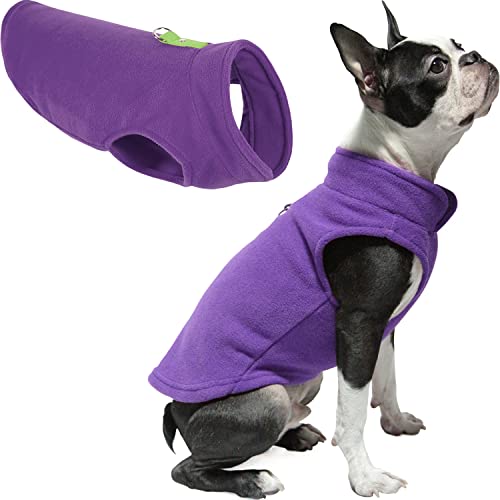 Gooby Fleece Vest Dog Sweater - Lavender, X-Large - Warm Pullover Fleece Dog Jacket with O-Ring Leash for Small to Medium Dogs - color: Lavender, size: X-Large (Around 23-lb)