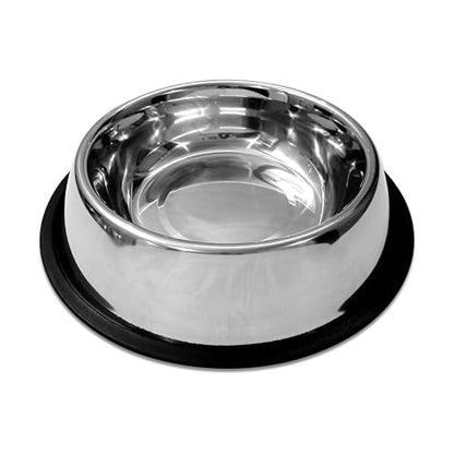 Stainless Steel Dog Bowl – Non-Skid Rubber Base, Rust-Proof & Dishwasher Safe – Durable Food and Water Bowl for Dogs and Cats – 96oz - size: Non Skid Bowl - 96 oz