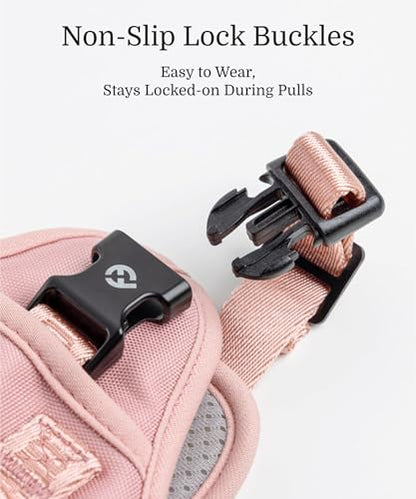 2026 New Edition, Fei & Eve Classic Dog Harness - Quick-Release Buckles | 3-Point No-Pull Control | Heavy-Duty 900D Nylon | Dual Safety Handles | Breathable Mesh | Adjustable Fit | X-Large, Pink - color: Pink, size: XL