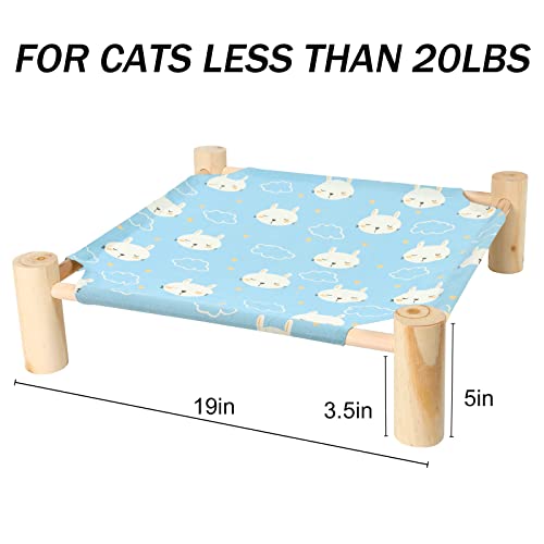 Cat and Dog Hammock Bed for Small Dogs, Brethable Wooden Cat Pet Rabbit Elevated Cooling Outdoor Bed Cots Furniture for Summer Rabbits - color: Rabbit