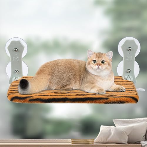 Cat Window Bed,Cordless Foldable Breathable Cushion Seat | Window Cat Bed with Strong Suction Cup | for Small Medium Large Sized Pet Kitten Sleep Rest Home Indoor Living Room Sill