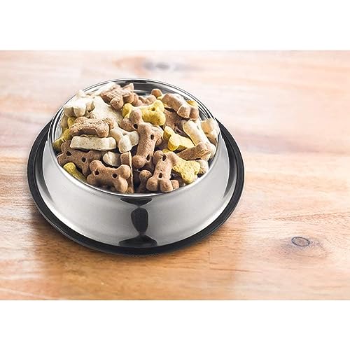 Juvale Stainless Steel Dog Bowls Set - Nonslip Dog Water Bowl Base - Dual Food & Water Pet Dishes - Dishwasher Safe Cat Dish - Pack of 2, 10 in Diameter