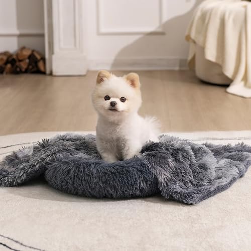 gogobunny Waterproof Dog Blanket for Couch & Furniture Protection - Super Soft Reversible Throw for Large Dogs & Cats, Calming Washable Fur & Sherpa Pet Blanket(25x35 Inch, Tie-dye Grey) - color: Tie-dye Grey, size: 25x35 Inch (Pack of 1)