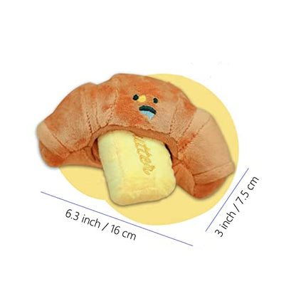 Bemodst Dog Toys for Small Dogs Bread Toys Squeaky Plush Dog Toys Hide and Seek Chew Fetch Dog Birthday for Small and Medium Dogs Puppies - Bread 1Pcs