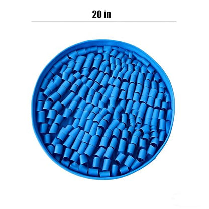 Snuffle Mat for Dogs Large Breed - 20 Inch Round Dog Sniffing Mat with 3 Suction Cups & Non-Slip Base, Slow Feeder Puzzle Toy for Mental Stimulation, Anxiety Relief, Durable Machine Washable (Navy) - color: Navy