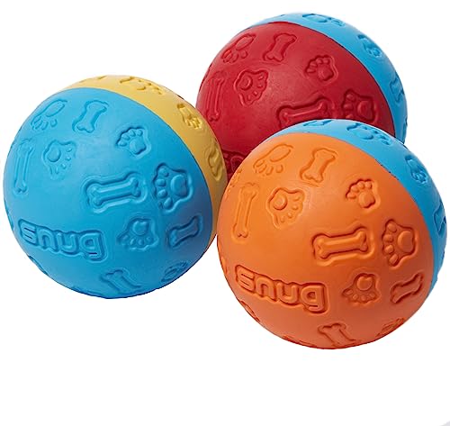 Snug Rubber Dog Balls for Small and Medium Dogs - Tennis Ball Size - Virtually Indestructible (3 Pack - Original) - color: Original