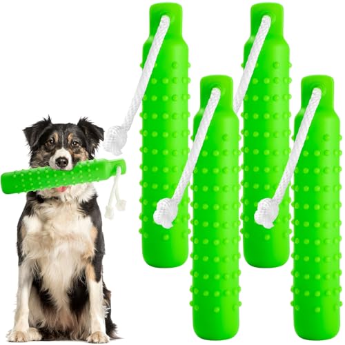 Blueweenly 4 Pcs Dog Bumper Toy for Water Retrieving Plastic Puppy Training Dummy Dog Float Toy Lightweight for Float on The Water Pool Outdoor Training Hunting Fetching (Green) - color: Green