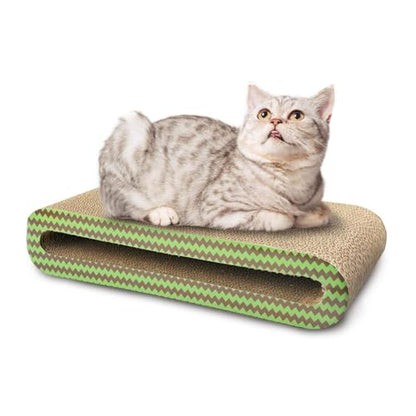PAWISE Cat Scratcher Cardboard - Reversible Scratching Pad & Lounge Bed for Indoor Cats, Durable Corrugated Furniture Protector - size: 17.7X8