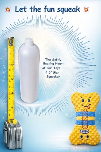 Crinkle Dog Toy, No Stuffing Squeaky Dog Toy for Small,Medium&Large Breed–Great for Cuddling, Anxiety Relief, Tug of War, Fetch, Boredom Reducer–Soft Pet-Safe Materials - Yellow Plush Bone in Gift Box