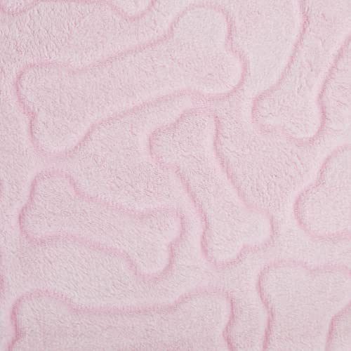 Bone Dry Embossed Bone Print Pet Blanket, Pink, 36x48" - color: Pink