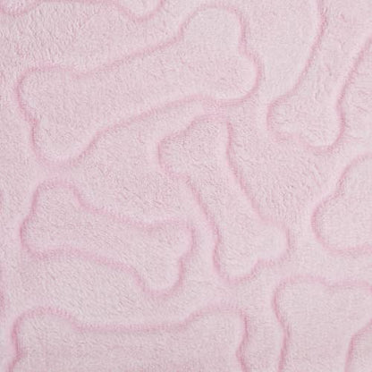 Bone Dry Embossed Bone Print Pet Blanket, Pink, 36x48" - color: Pink
