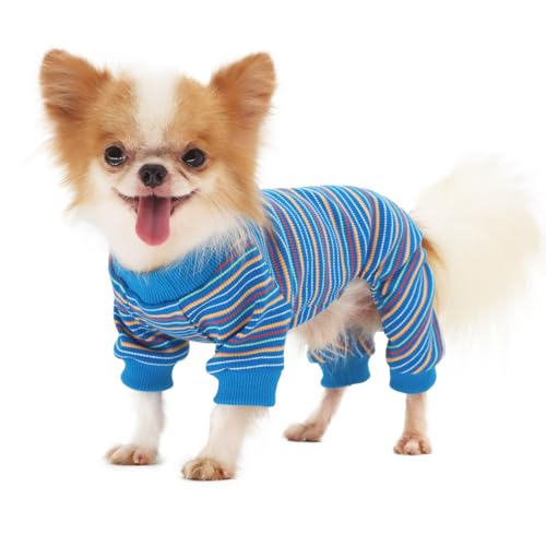 LOPHIPETS Dog Pajama Onesie for Small Pomeranian Clothes Apparel-Blue/L - color: Blue, size: Large for 6.5-10 lbs