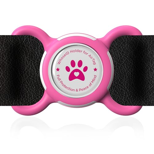 Airtag Dog Collar Holder, Durable & Lightweight Airtag Case, Slide-on Waterproof Protective Air Tag Holder for Dog Collar - for Dogs and Cats (Rose, Large) - color: Rose, size: Large