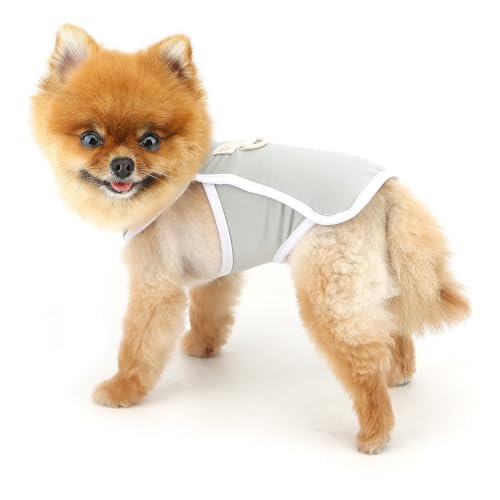 PAIDEFUL Cooling Dog Shirt for Small Dogs Summer Pet UV Sun Protection Vest Lightweight Breathable Doggie Tank Top Soft Stretchy Puppy T-Shirts Solid Cat Apparel Chihuahua Clothes D-Ring,Gray,XXL - color: gray, size: XXL