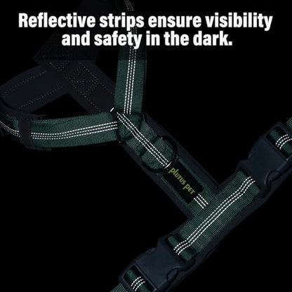 Plutus Pet No Pull Dog Harness, Adjustable Nylon Harness with Soft Padding, Reflective and Heavy Duty Dog Harness for Small, Medium, Large Dogs(Teal, S) - color: Teal, size: S