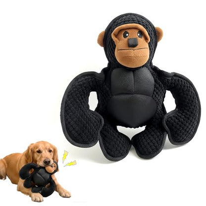 Plush Stuffed Squeaky Dog Toys, Tough Dog Toy Large Breed, Dog Chew Toys for Large Dogs,Chew Dog Toys to Keep Them Busy,11" x 11" Gorilla