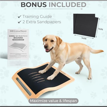 Dog Scratch Board for Nails – Dog Nail Scratch Pad with 2 Extra Sandpapers & Training Guide – Safe Dog Nail File Board for Natural Trimming – Dog Nail Board for All Sizes (Large 16.2in * 16.2in) - size: Large (16.2in * 16.2in)