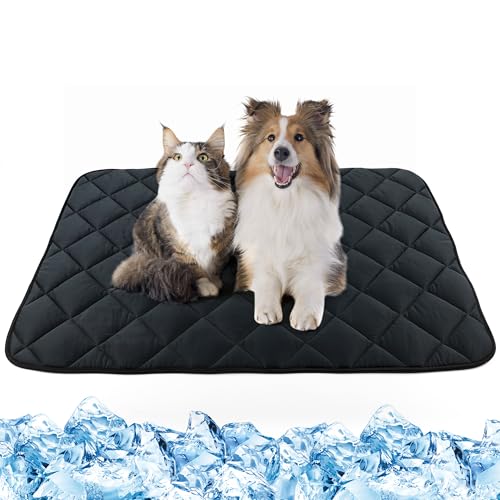 40"x28" Dog Cooling Mat, Washable Cooling Mat for Dogs, Soft Blanket for Dogs and Cats, Medium - color: Black, size: Medium
