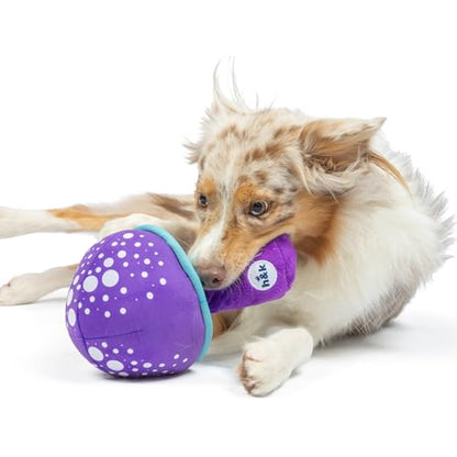Huxley & Kent for Dogs | Mellow Mushroom (Small) | Funny Dog Toy | Power Plush Dog Toy with Squeaker | Dog Gift | Fun, Durable | H&K Squeaky Dog Toy, Purple, Blue - size: Small, style: Mellow Mushroom