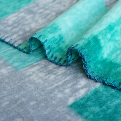 ZYFZCYBL Fleece Throw Blankets for Couch Bulk Lightweight Warm Soft Cozy Blanket 6 Pack Bulk Fleece Blanket Solid for Bed Couch Office Gifts Outdoor 50 x 60 inch Teal and Grey - color: Plaid (Teal and Grey)