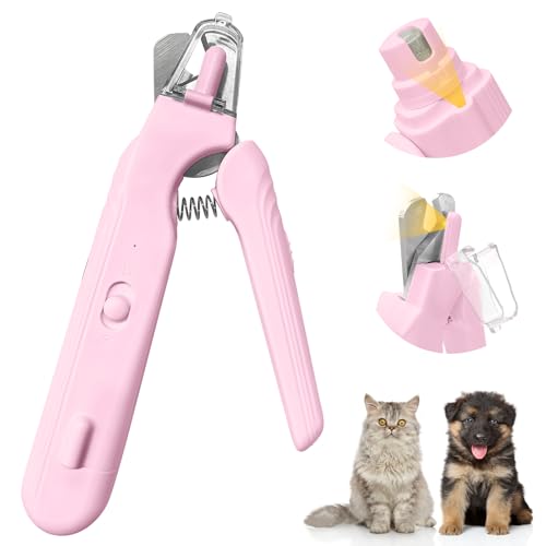 2-in-1 Dog Nail Trimmers & Dog Nail Grinder, Dog Nail Clippers with 2 LED Lights & Safety Guard, USB Rechargeable, Multiple Grinding Methods for Small, Medium, and Large Dogs & Cats (Pink) - color: Pink