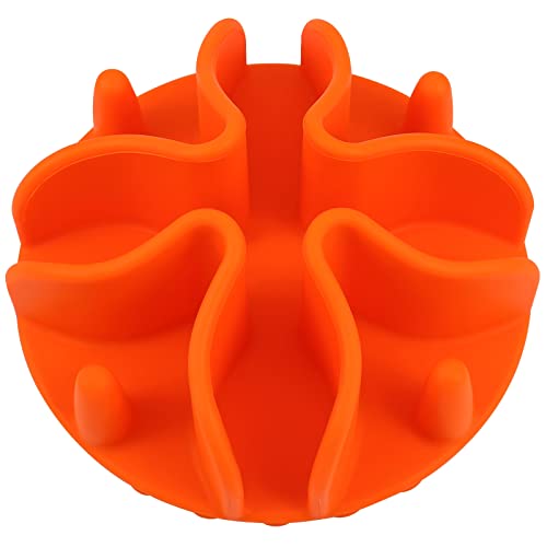 Slow Feeder Insert for Dogs & Cats, 3 Sizes Food-Grade Silicone Anti-Choking Puzzle Feeder, Non-Slip Suction Cup Design, Fits Most Bowls, Bloat Stop Pet Feeding Solution - color: Orange, size: Medium 4.7 inchs