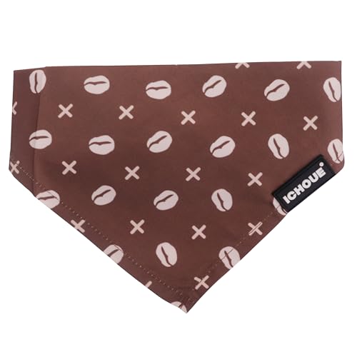 iChoue Original Print French Bulldog Bandanas Washable Bibs Adjustable Triangle Scarfs for Frenchie Pug English Boston Terrier Dogs, Coffee Bean, Small - color: Fashion Bandana Coffee Bean, size: Small ( 5 - 25 lbs )