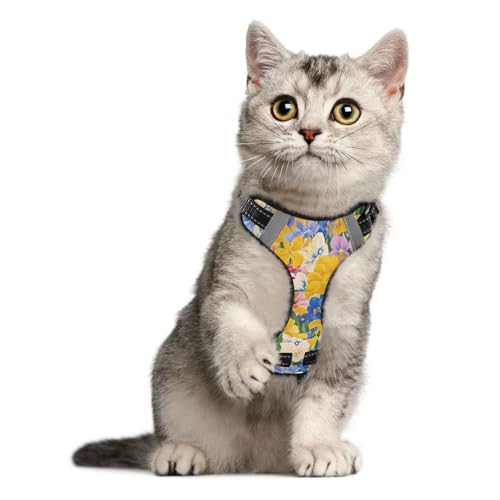 Beauty Spring Colorful Flower Reflective Dog Walking Gear for Doggie Night Walking Cute Vest for Dogs Large with Handle Chaleco para perro Medium