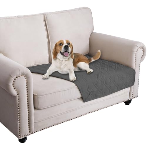 Ameritex Waterproof Blanket Reversible Dog Bed Cover Pet Blanket for Furniture Bed Couch Sofa - color: Darkgrey, size: 30x53 Inch (Pack of 1)