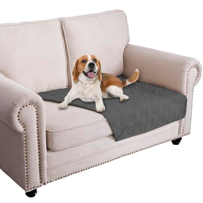 Ameritex Waterproof Blanket Reversible Dog Bed Cover Pet Blanket for Furniture Bed Couch Sofa - color: Darkgrey, size: 30x53 Inch (Pack of 1)