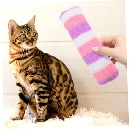 2pcs Cat Plush Pillow Interactive Catnip Stuffed for Indoor Cats Soft and Wear Resistant for Chewing and Independent Play Engaging Pet Plaything Pastel Colors