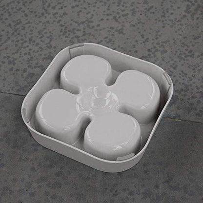 Healthy Slow Feeding Dog Bowl for French Bulldog -Slow Feeder Dog Bowl No Chocking Dog Cat Food Water Bowl with Four-Leaf Clover Pattern (Grey) - color: Grey