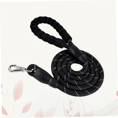 TOYANDONA Reflective Dog Leash 1.5m Black Pet Lead Haulage Cable Sturdy Rope for Walking and Training in Low Light Conditions